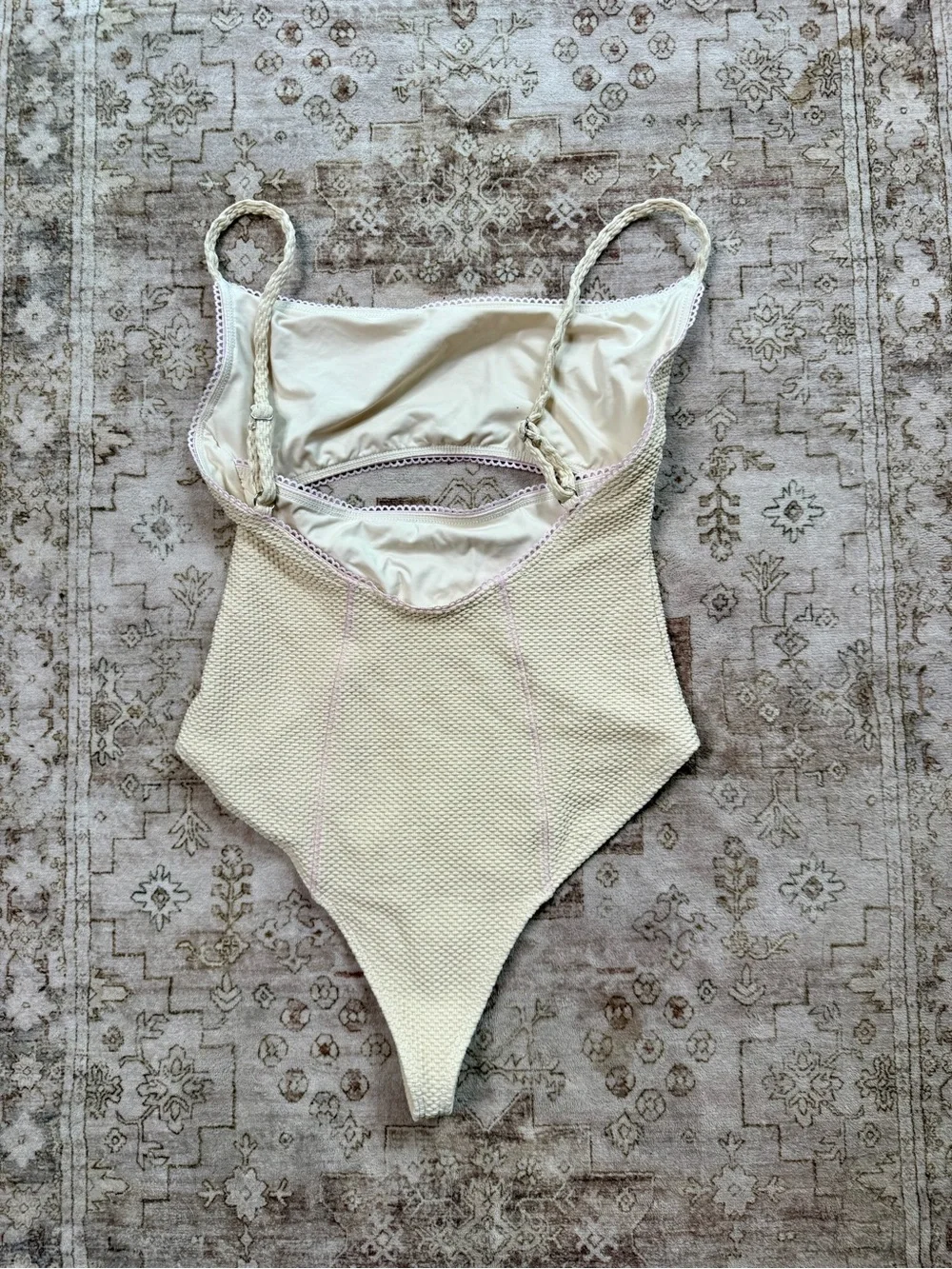 Frankies Bikinis Julianne Waffle Cheeky One Piece Swimsuit NWOT